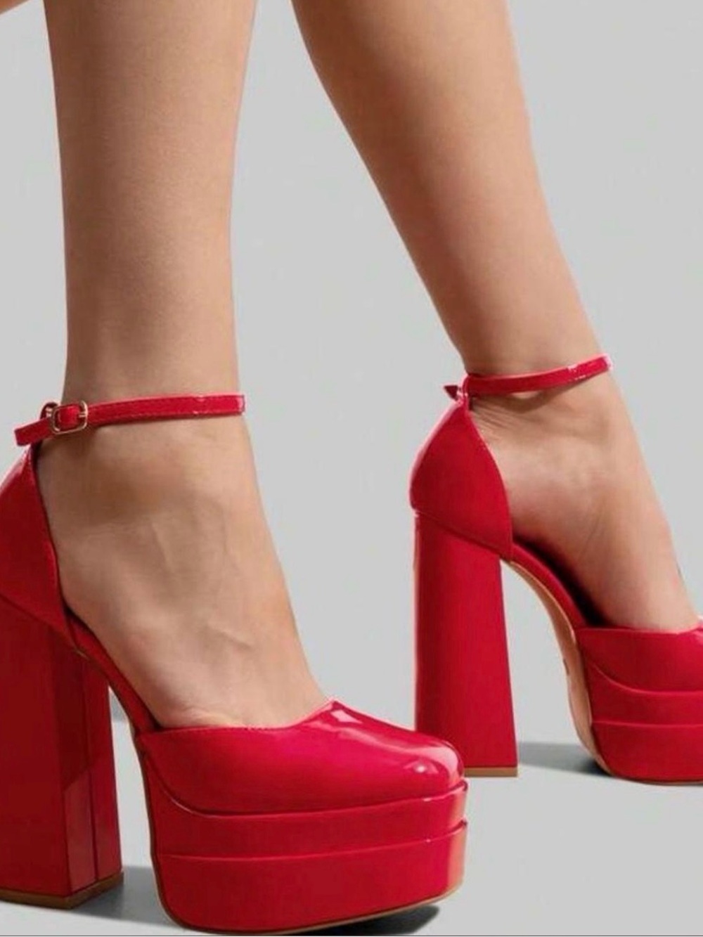 Burudani-Women’s Elegant “Red Hot” Platform High Chunky Heels-New